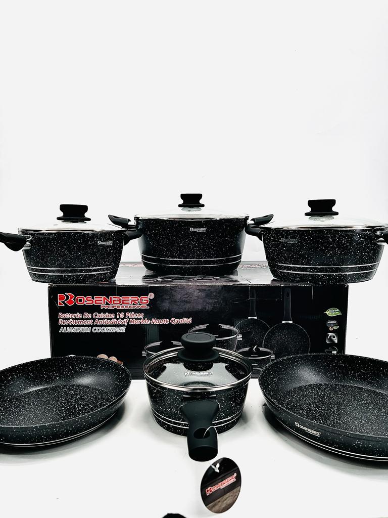 Batterie de Cuisine 10 Pièces – Revêtement pierre