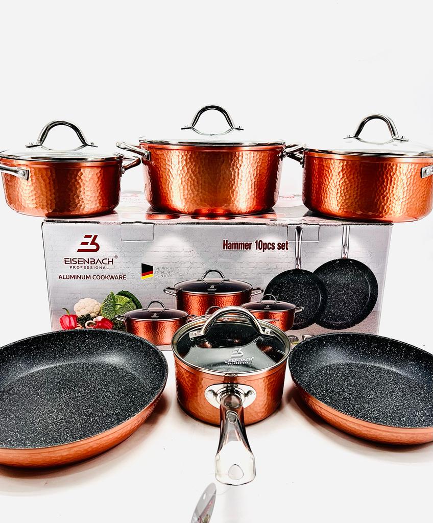 Batterie de cuisine 10 pièces – Effet cuivre